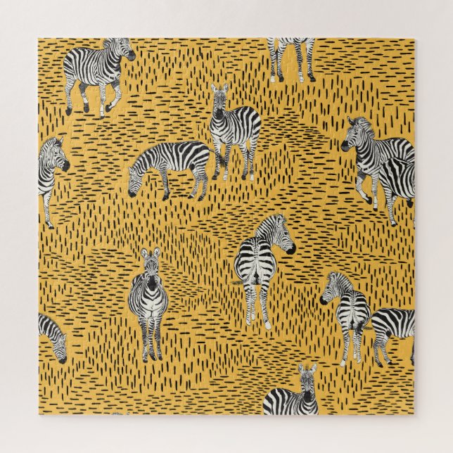 Quebra-cabeça Zebra stripes: fundo sem costura desenhado à mão. (Vertical)