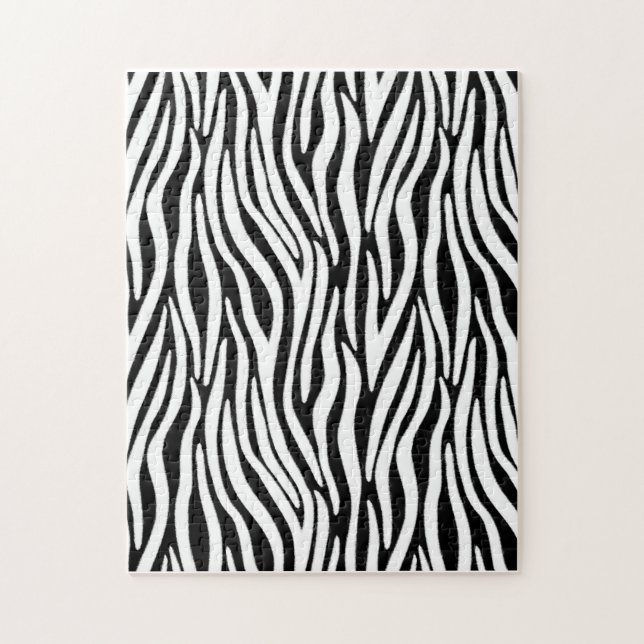 Quebra-cabeça Zebra strips em efeito de pele branca e negra (Vertical)