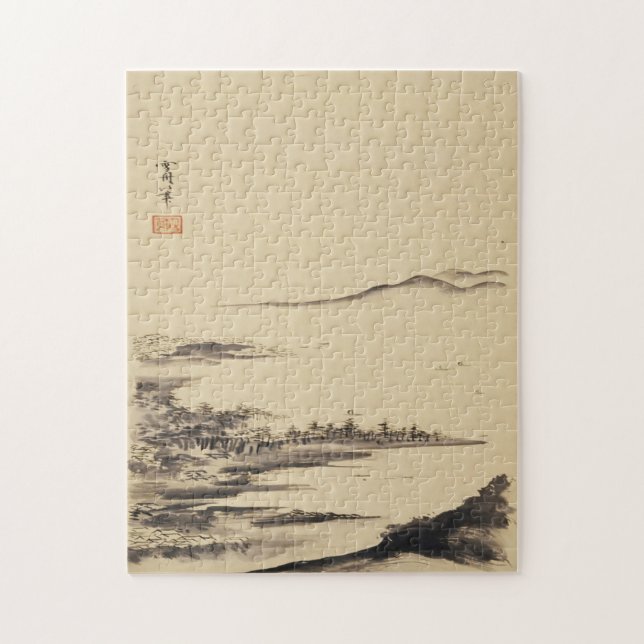 Quebra-cabeça Zen Classics - Sesshu - Paisagem do outono (Vertical)
