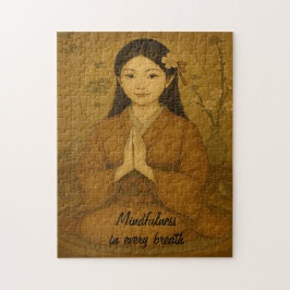 Quebra-cabeça Zen Meditation art Mindtness Yoga Brown Custom