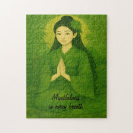 Quebra-cabeça Zen Meditation art Mindtness Yoga green Custom