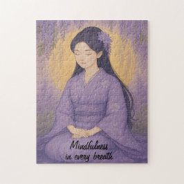 Quebra-cabeça Zen Meditation art Mindtness Yoga Purple Custom