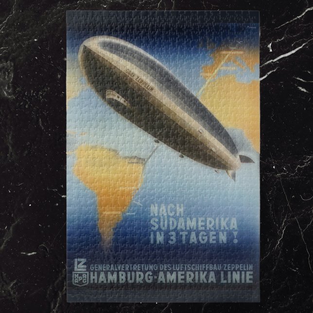 Quebra-cabeça Zeppelin sobre o Atlântico - Anúncio da Viagens vi ( 1014 pieces)