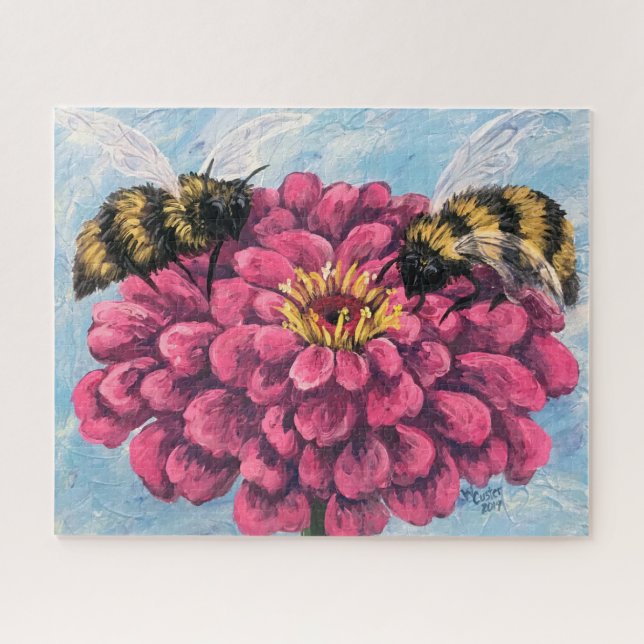 Quebra-cabeça Zinnia and Bees Puzzle (Horizontal)