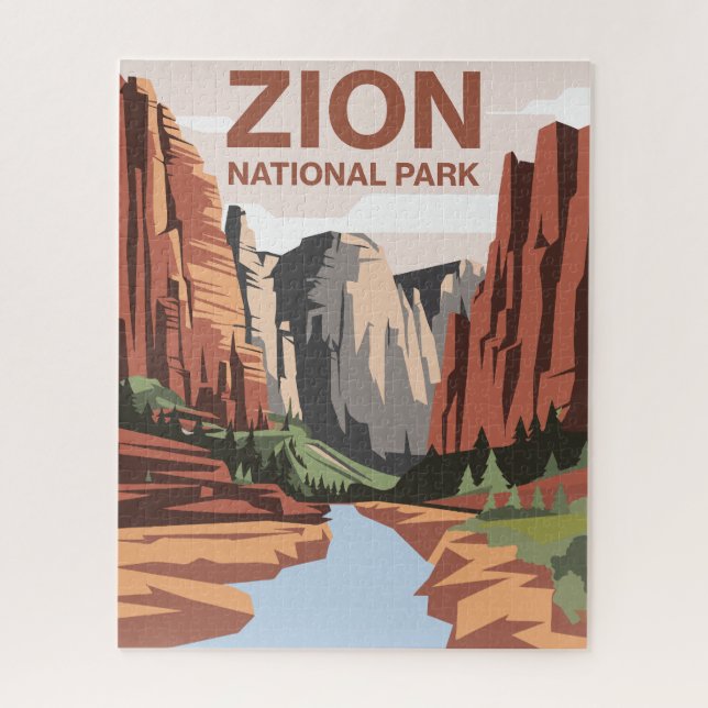 Quebra-cabeça Zion National Park Viagem Art (Vertical)
