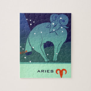Quebra-cabeça Zodíaco do vintage, constelação da ram do Aries