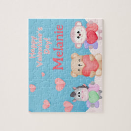 Quebra-cabeça Zoo Animal Valentine's Day Custom Kid Puzzle 