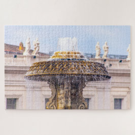 Quebra-cabeça Zoom na fonte na Rua. Praça Peter, Roma, Itália