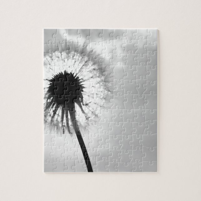 Quebra-cabeça Zwart wit Paardebloem Black and White Dandelion (Vertical)