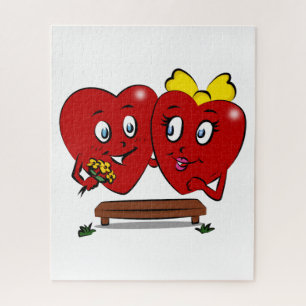 Quebra-cabeças Casal Corações Vermelhos Feliz Dia