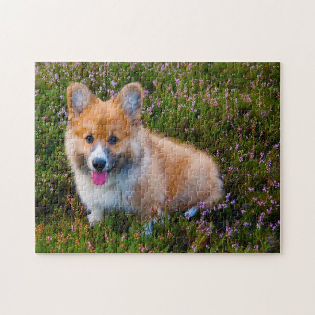 Quebra-cabeças de Cães Welsh Corgi. (Horizontal)