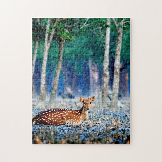 Quebra-cabeças de cervos nativos de Sundarban em B (Vertical)