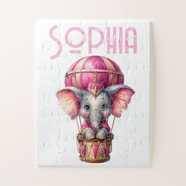 Quebra-cabeças Florais de Elefante Fofo (Vertical)
