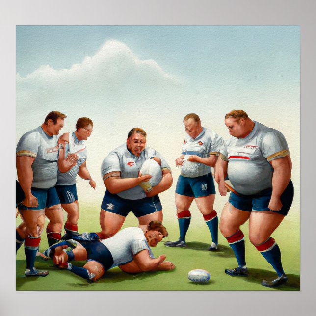 Quebra de lesões - Impressão de Arte de Rugby (Frente)