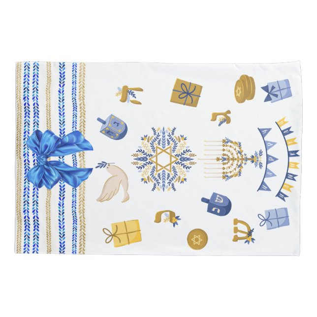 Quebra de presente de Hanukkah reutilizável - Azul (Verso)
