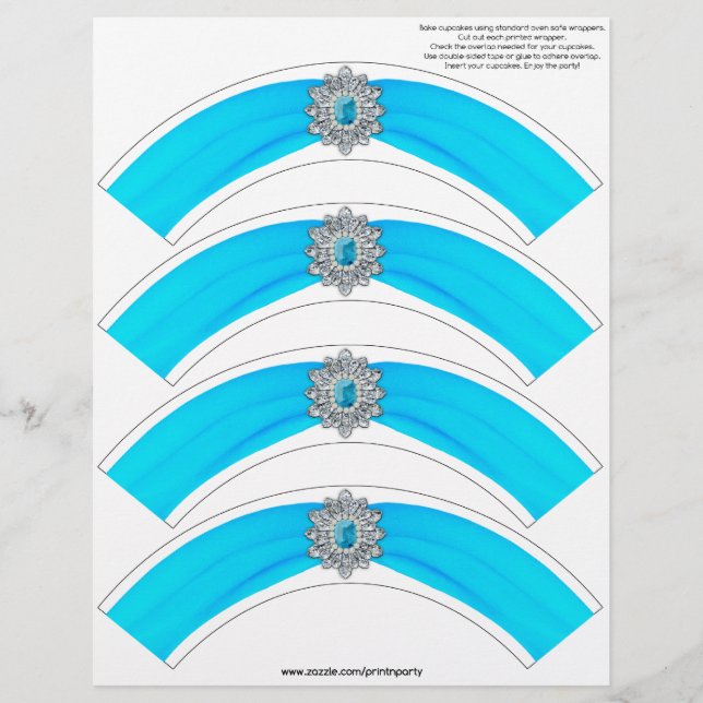 Quebra do Cupcake Glitz e Glam - Aqua (Frente)