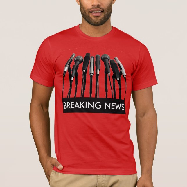 Quebrando Camisa de Microfone de Notícias (Frente)