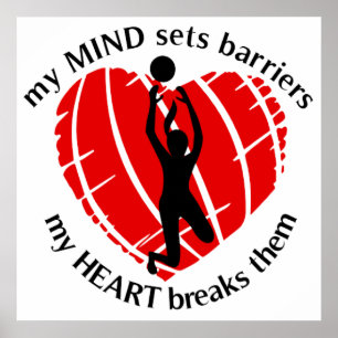 Quebrando o poster do voleibol das meninas das