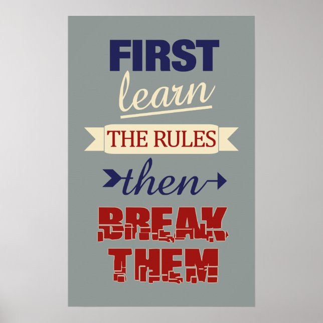 Quebrando poster de Regras (Frente)