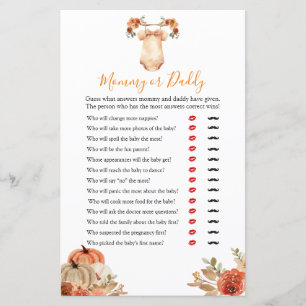 Queda Abóbora Pumpkin Floral Bebê Mamãe ou Pai