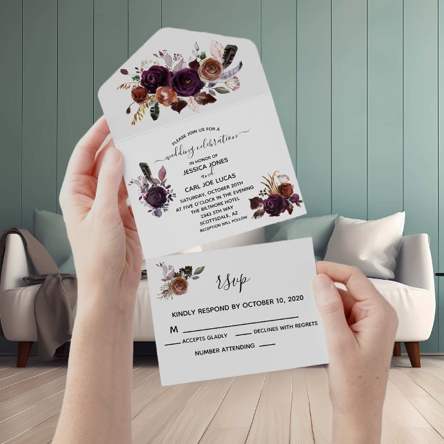 Queda Autumn Plum Purple Boho Elegante (Criador carregado)