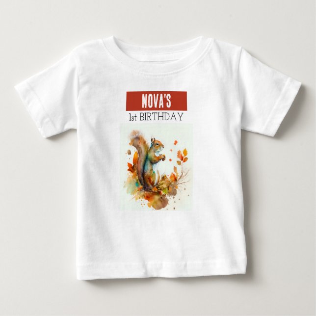 Queda / Autumn Vibes Squirrel - t-shirt de anivers (Frente)