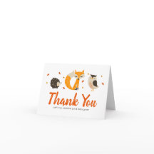 Queda Cartões de agradecimentos de animais da flor