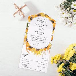 Queda Casamento Floral de Girassol