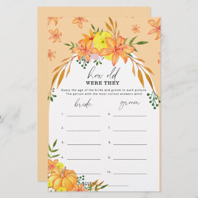 Queda da abóbora - Quantos anos tinham o jogo de n (Frente/Verso)