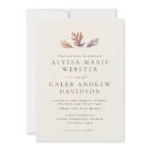 Queda das folhas do convite para casamento no outo