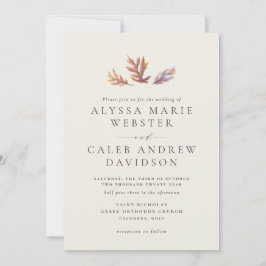 Queda das folhas do convite para casamento no outo