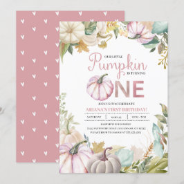 Queda de Abóbora Outono Primeira Menina de Convite