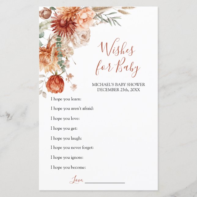 Queda de flor selvagem no amor desejo de Chá de fr (Frente)