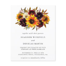 Queda de Sunflower Orçamento Floral Convite para C