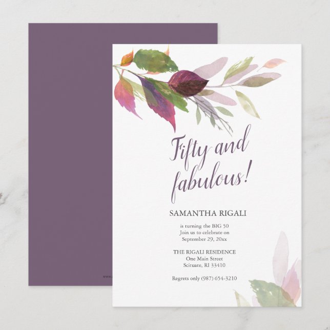 Queda Deixa 50º Convites de Aniversário (Frente/Verso)