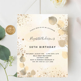 Queda do ouro de glitter eucalipto de aniversário 