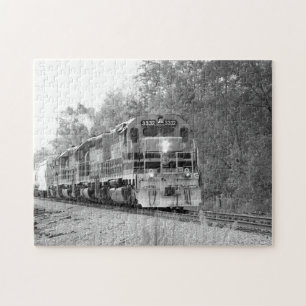 Queda do trem no Quebra-cabeça B&W Picturesco Fam