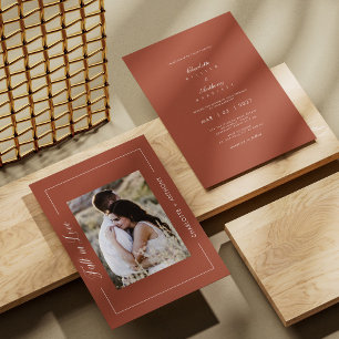 Queda Elegante no Amor Convite de Casamento Terrac