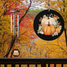 Queda Floral Autumn Pumpkins Wind Chime