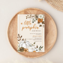 Queda Floral Russo Pumpkin Chá de fraldas Convite