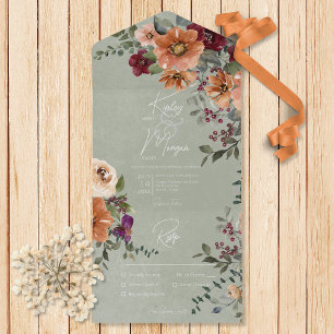 Queda Janto Russo Rust & Wine Floral Sage