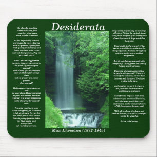 Queda Mousepad da água dos DESIDERATA