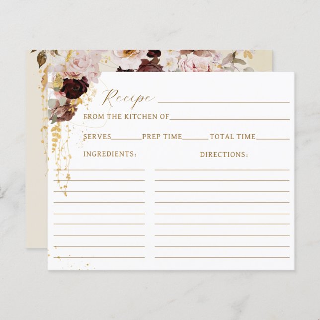 Queda Receita Dourada de Chás de panela Florais de (Frente/Verso)