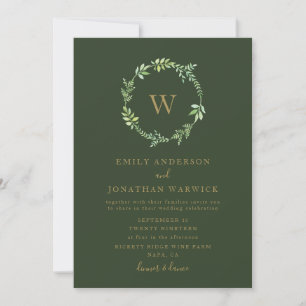 Queda Watercolor Greenery Wreath Casamento Convite
