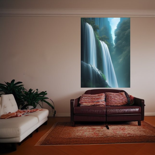 Quedas de água na floresta | AI Art Poster (Criador carregado)