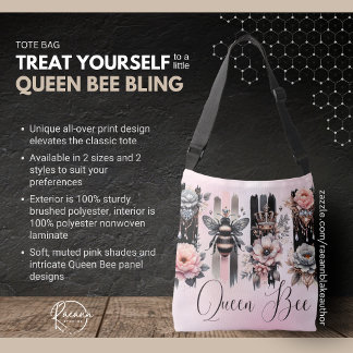 Queen Bee Bling Tote Bag