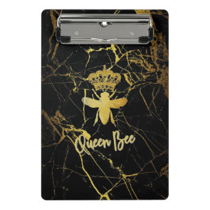 QUEEN BEE Mini Prancheta Moderna Dourado e Preto