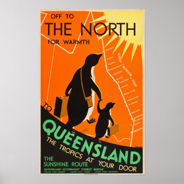 Queensland, Poster de viagens da Austrália (Frente)