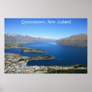 Queenstown do Pico de Bob, Nova Zelândia - Poster