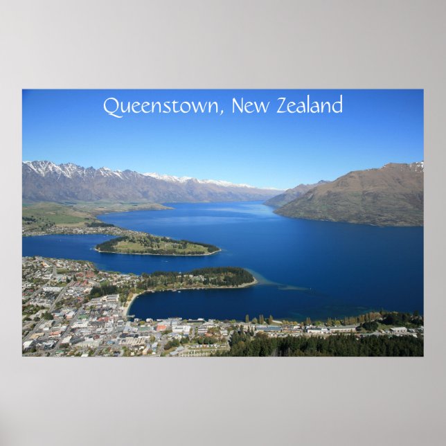 Queenstown do Pico de Bob, Nova Zelândia - Poster (Frente)